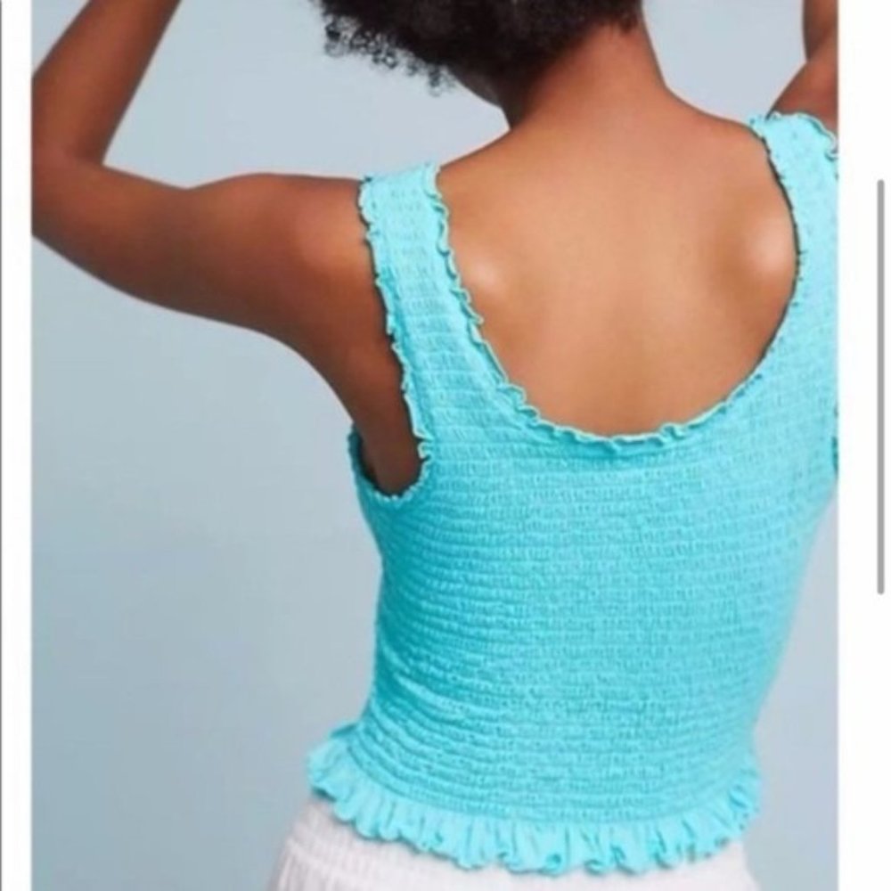 •SOLD• Anthropologie Floreat Smocked Ruffled Crop Top - Picture 3 of 7